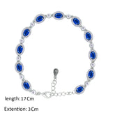 عصفور كريستال انسيال فضة تنس عيار 925 بتصميم بيضاوي ازرق مرصع بالزركون